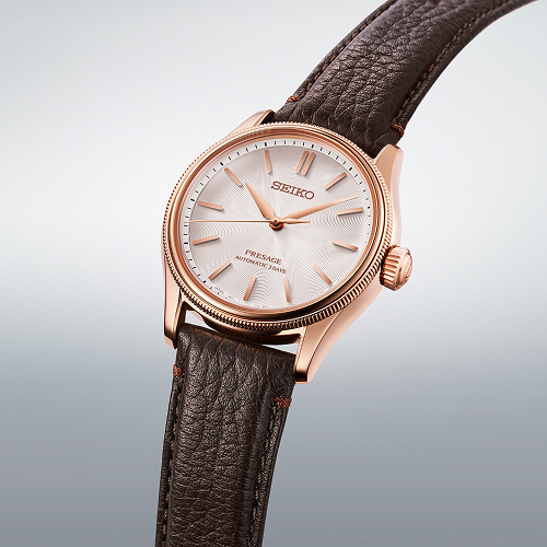 Seiko Presage HCC008 limited edition showing the dial and brown leather strap
